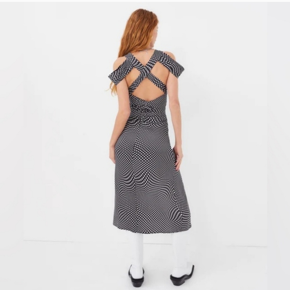 ๐FL&L๐ BETH MIDI DRESS in black with white polka dot size Medium - Picture 2 of 7